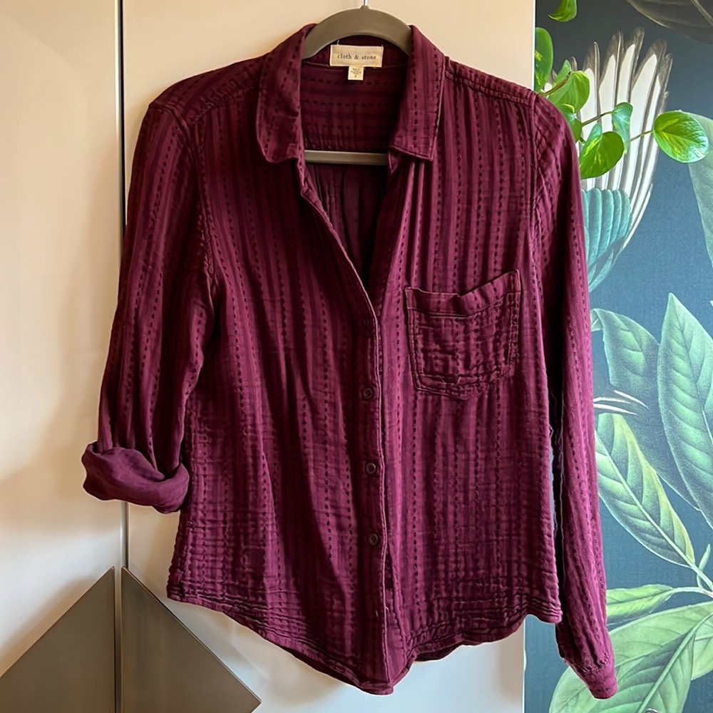 Burgundy button up shirt (SOLD)